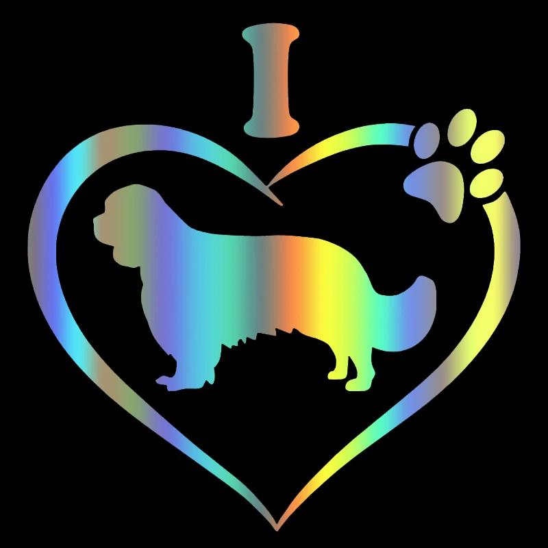 S51527 различные размеры/цвета искусственная наклейка Я Люблю Мой кавалер собака