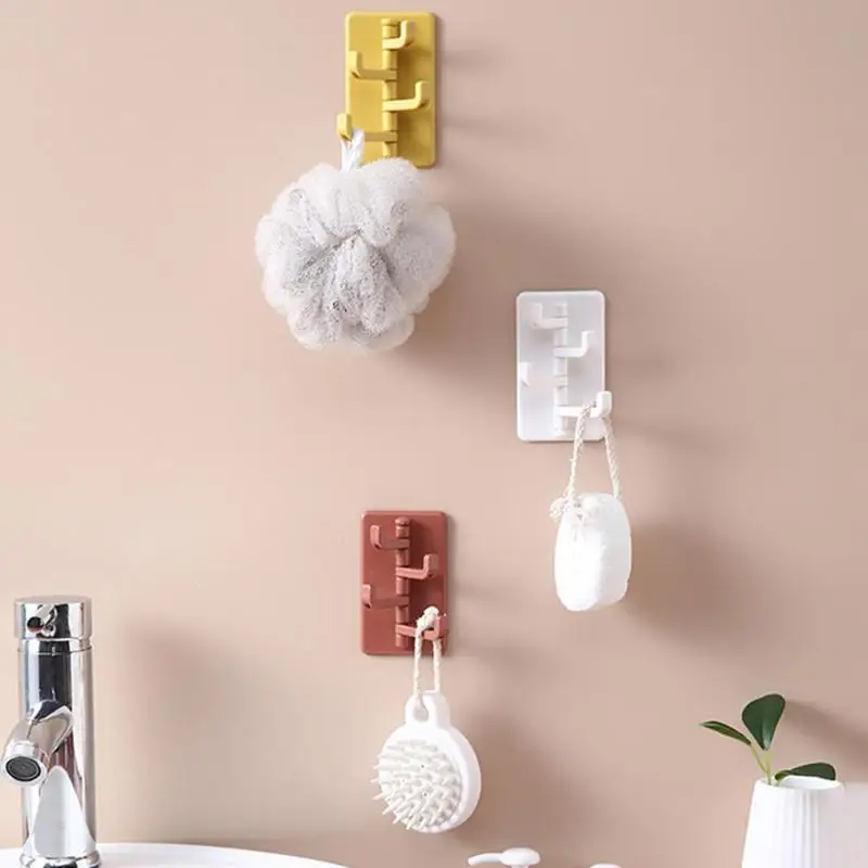 

Self-adhesive Hook Waterproof Wall Mount Bathroom Home Door Hook Key Hat Hanger For Kitchen Bashroom
