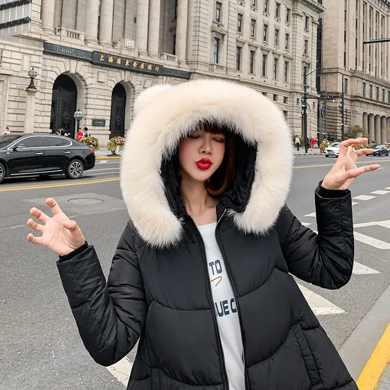 Однотонные меховые свободные хлопковые пальто с капюшоном для женщин, Harajuku, на молнии, с карманами, средней длины, Pakas Feminin, корейские женские милые теплые куртки