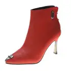 Женские ботильоны с острым носком, Черные Водонепроницаемые Ботинки на каблуке-шпильке, с мехом, на осень и зиму, 2021