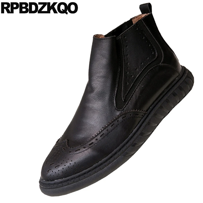 Ботинки без шнуровки зимние ботинки ручной работы из натуральной кожи