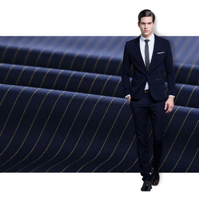 

TR Spandex Stripe Fabric For Sewing Suits Men Pants Yarn Dyed Fabrics For Cloth DIY Patchwork Materials Tissu 100X145cm