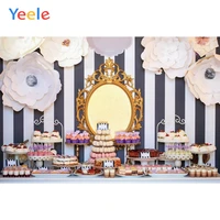 golden mirror big flowers many desserts for food photo baby birthday party backdrops photographic background for photo studio