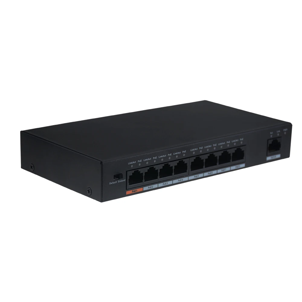 Dahua PoE коммутатор 8CH Ethernet выключатель питания DH S1500C 8ET1ET DPWR Поддержка 802.3af 802.3at POE + Hi