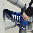 Кроссовки дышащие легкие для мужчин и женщин, спортивная уличная обувь для бега, удобная обувь на плоской подошве, синие