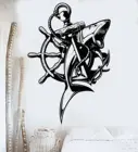 Наклейка на стену для ванной комнаты, Акула, якорь, наклейка на морскую тему, наклейка на стену с животными, дом, ванная, туалет, украшение стены для ванной, туалета YS06