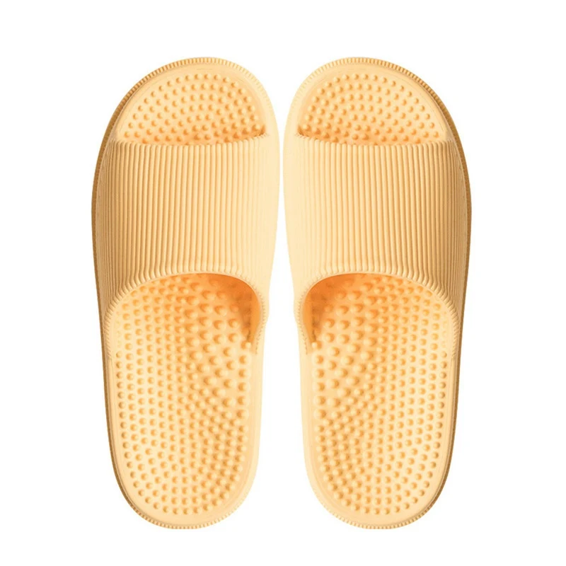 Women Low Heels Slippers Autumn Women Home Bathroom Non-slip Slippers Female Casual Outside Indoor Shoes Women Home Slippers - Цвет: Yellow
