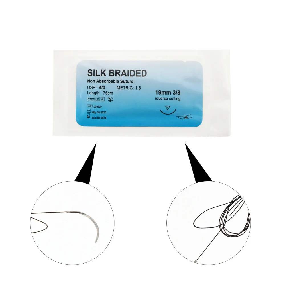 

12 Pcs Suture Thread with Needle Practice Suturing Camping Survival Demo Device