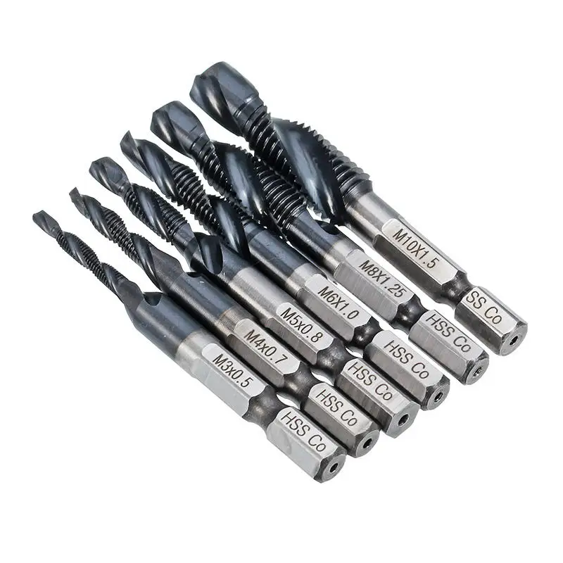 HRC89 M3-M10 Combination Drill Tap Bit Set TiAlN Coated Deburr Countersink Bits | Инструменты