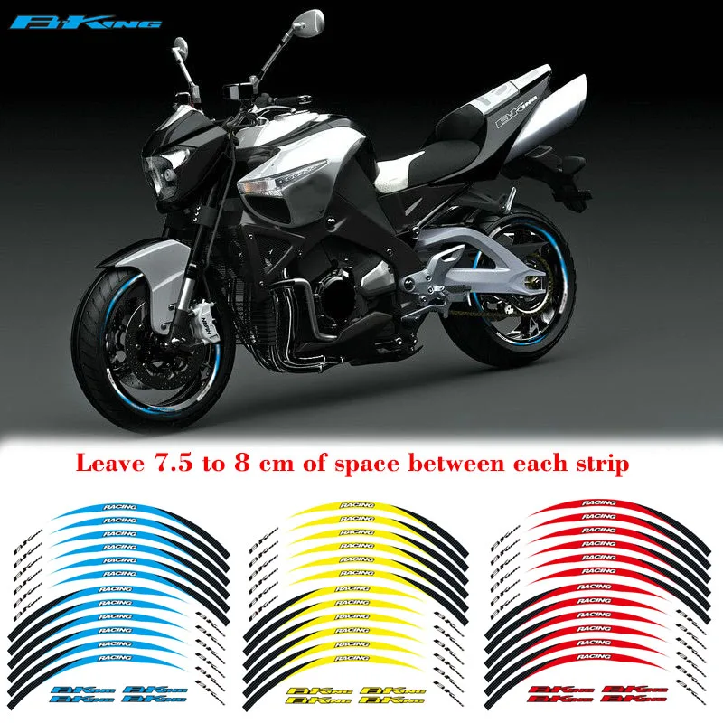 12 шт. светоотражающие полосы на колеса мотоцикла для SUZUKI B King 400 600 1300|Наклейки и