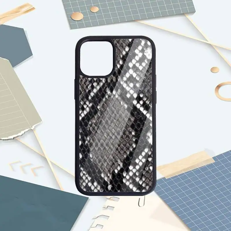

snake skin fashion pattern Phone Case PC for iPhone 11 12 pro XS MAX 8 7 6 6S Plus X 5S SE 2020 XR Luxury brand shell funda
