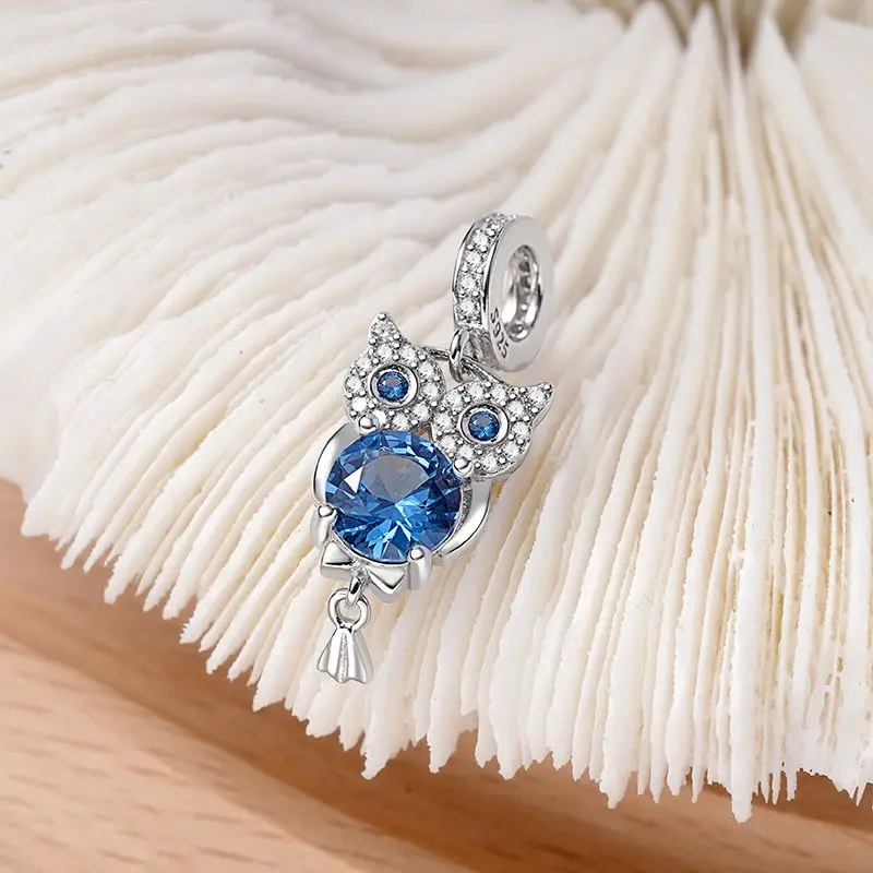 Бусины-подвески женские из серебра 925 пробы в виде динозавра краба совы кролика |