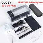 Цифровая паяльная станция MINI TS80, QC3.0, USB Type-C, OLED, TS, K4, D25, B02, J02, BC02, набор наконечников, вилка стандарта США, ЕС, сумка для хранения