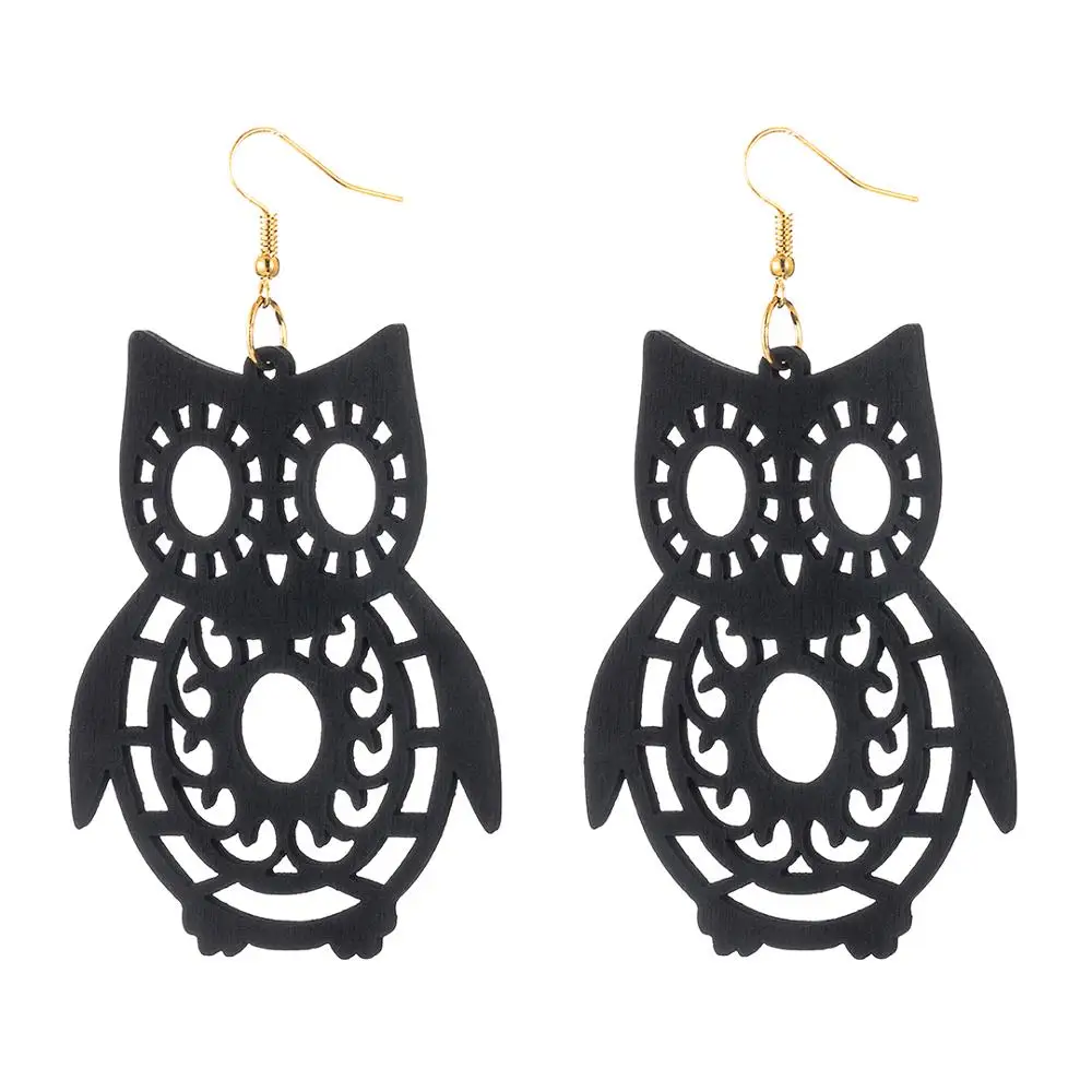 YULUCH этнические африканские полые Натуральные Деревянные коричневые животные