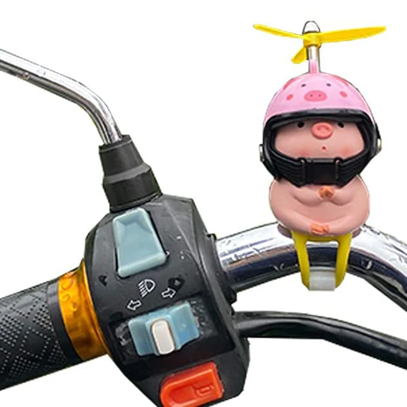 

Cartoon Piggy Electric Car Decoration Wearing Helmet Car Motorcycle Bicycle Accessories Cute Ornaments