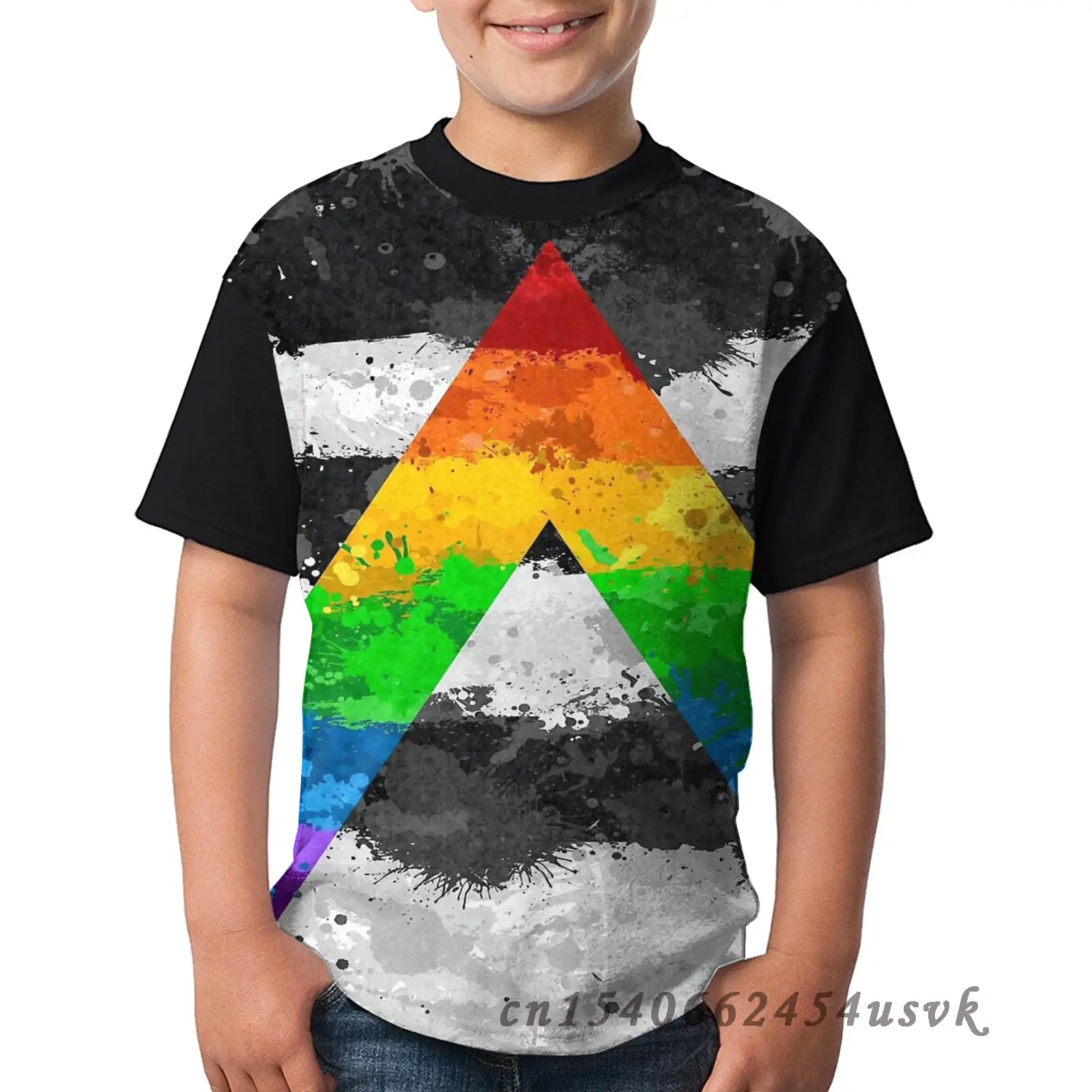 Funny Graphic Print Tshirt Men Tops Tees Lgbt Ally Paint Splatter Flag Women T-Shirt Short Child Sleeve Casual Tshirts | Мужская одежда