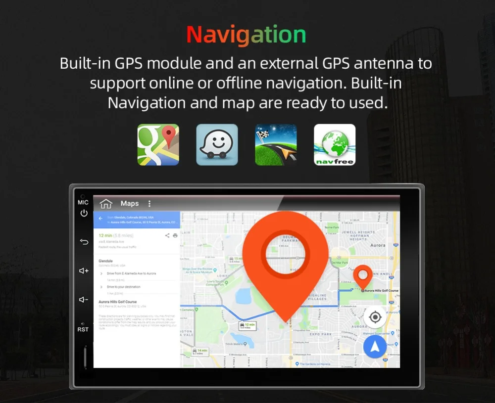" Android 9,0 2 DIN Авторадио gps навигация Bluetooth автомобильный стерео плеер 1024*600 сенсорный экран с USB wifi USB SD PX6 4G 64G