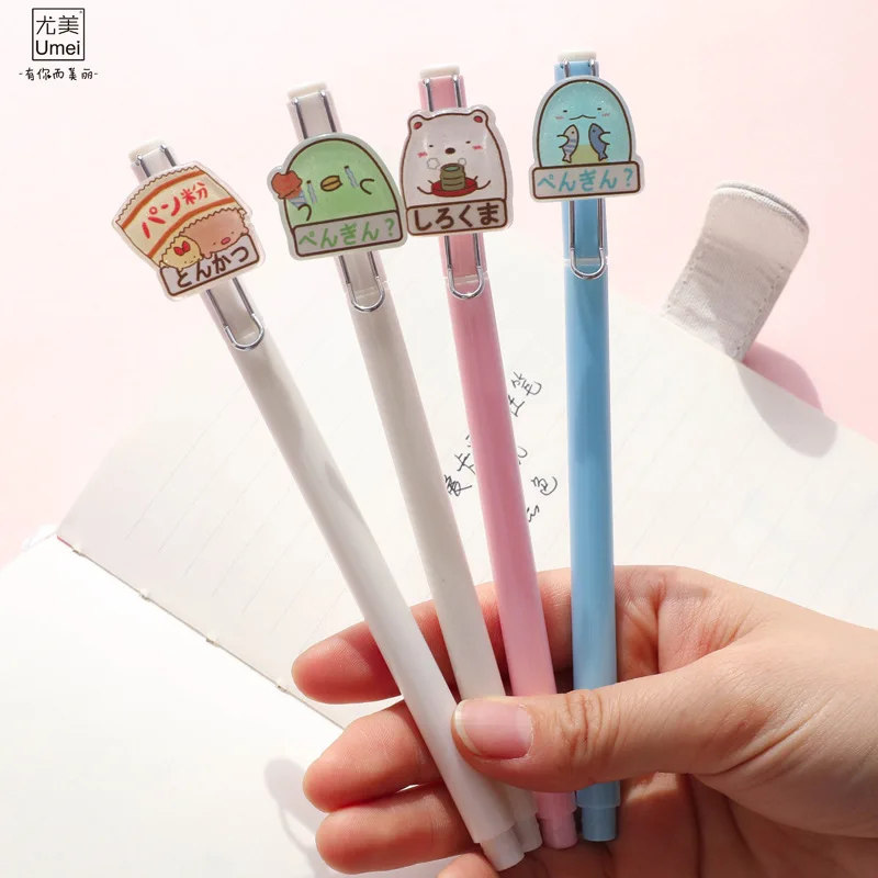 2 шт./партия 0 5 мм Kawaii черные чернила Sumikko Gurashi гелевая ручка для подписи Escolar Papelaria