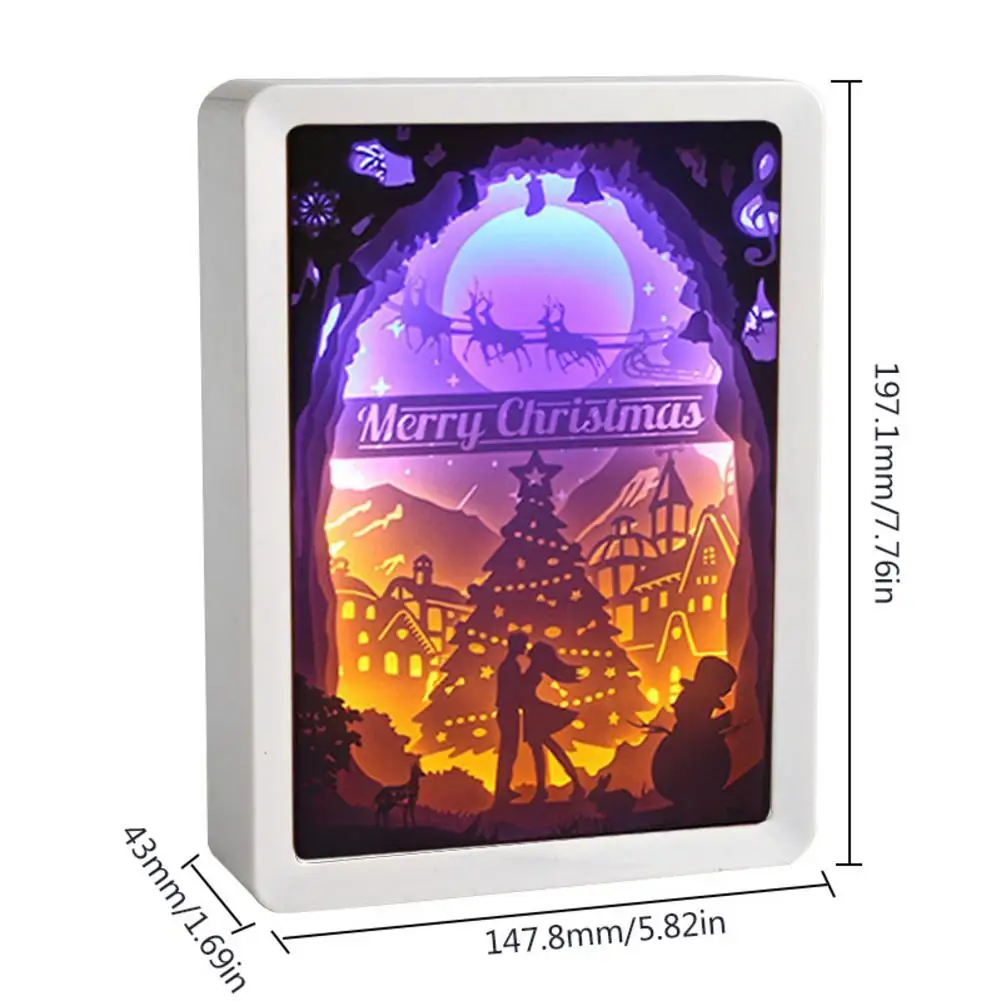 

3D Paper Carving CraftsChristmas Thanksgiving Day Valentine's Day Activity DecorationHome Gifts Paper Carving Lamp3D Shadow Box