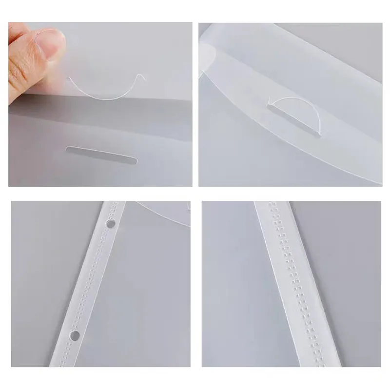 Прозрачная цветная пластиковая сумка для хранения А5 10 шт. 2 отверстия |