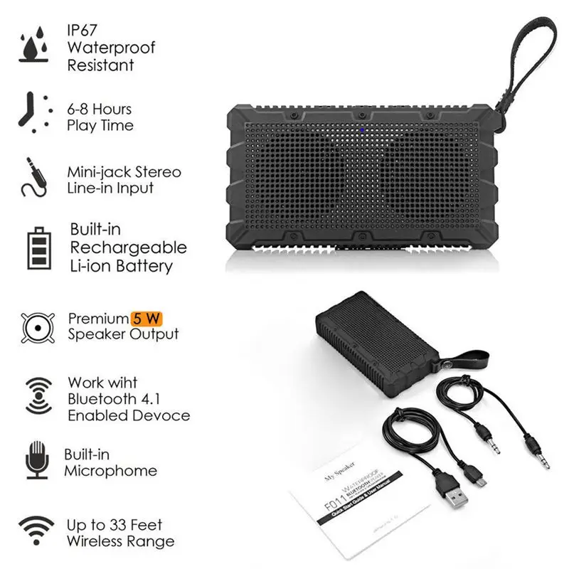 Топ Открытый беспроводной водонепроницаемый Bluetooth V5.0 динамик Портативный мини