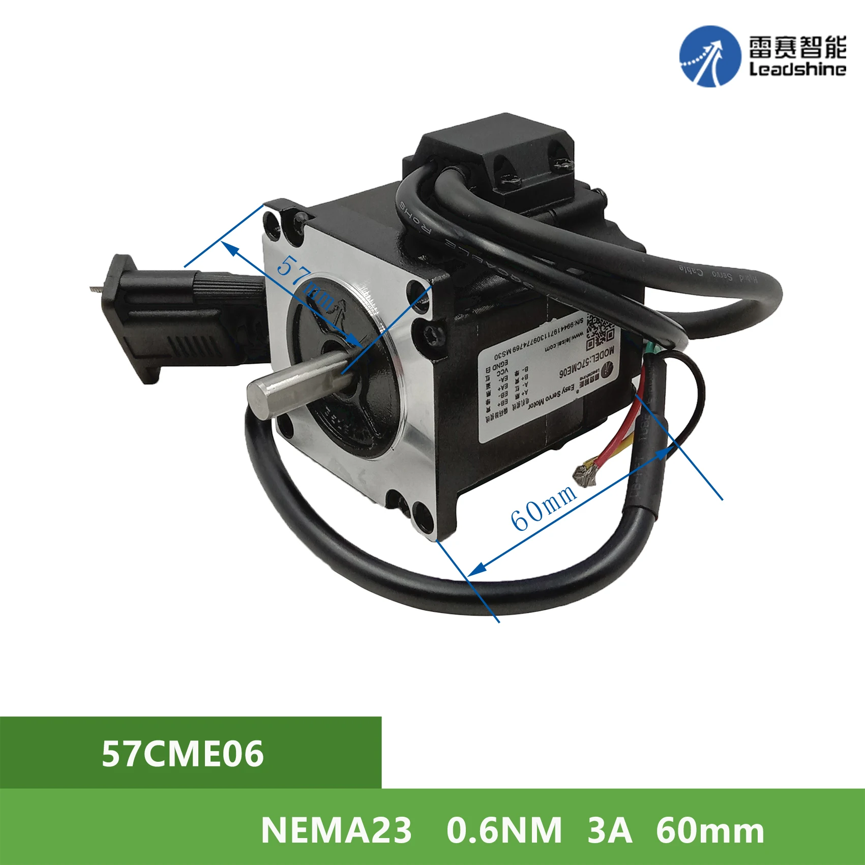

NEMA23 Leadshine 57CME06 0.6Nm 4AClosed loop servomotor 2 phase Shaft Diameter 8mm