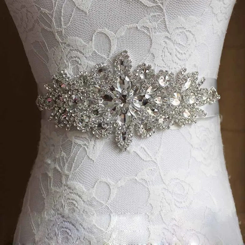 Handmade Bridal Sash Wide Belts Crystal Bridal Belt Ribbon Rhinestone Czech Stone Jewelry Dress Waistband Wedding Accessories
