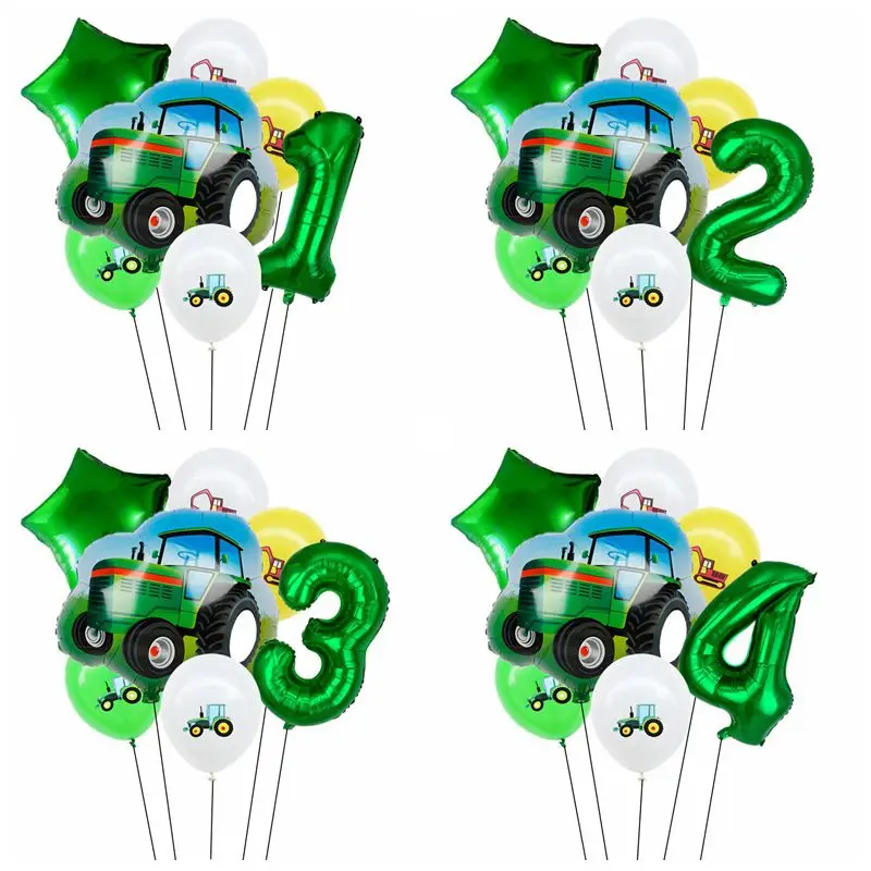 7 шт. трактор воздушные шары с гелием 32 дюймов номер Фольга шар Baby Shower фермы