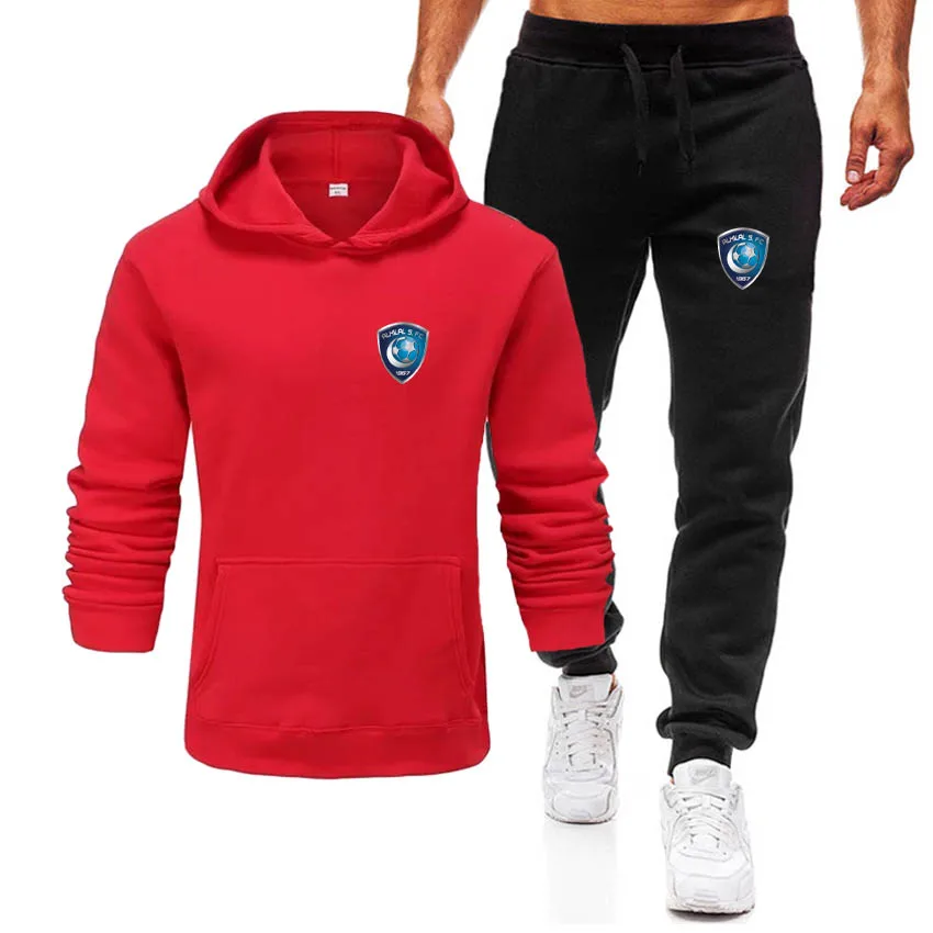 

2021 foreign trade style men's leisure sports sweater set letter printed hooded sweater set
