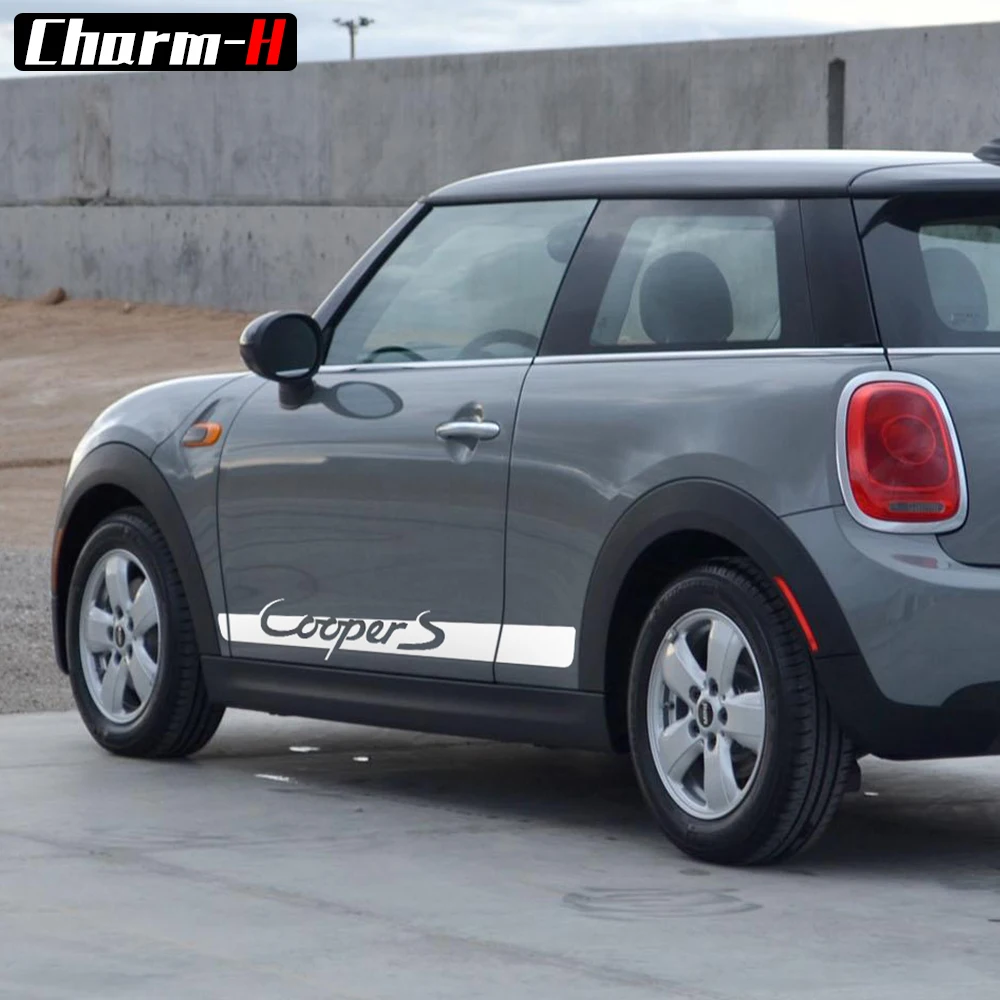 2 шт. Cay Стайлинг боковая наклейка для Mini Cooper S F56 2014 2018 полоса надпись Графика