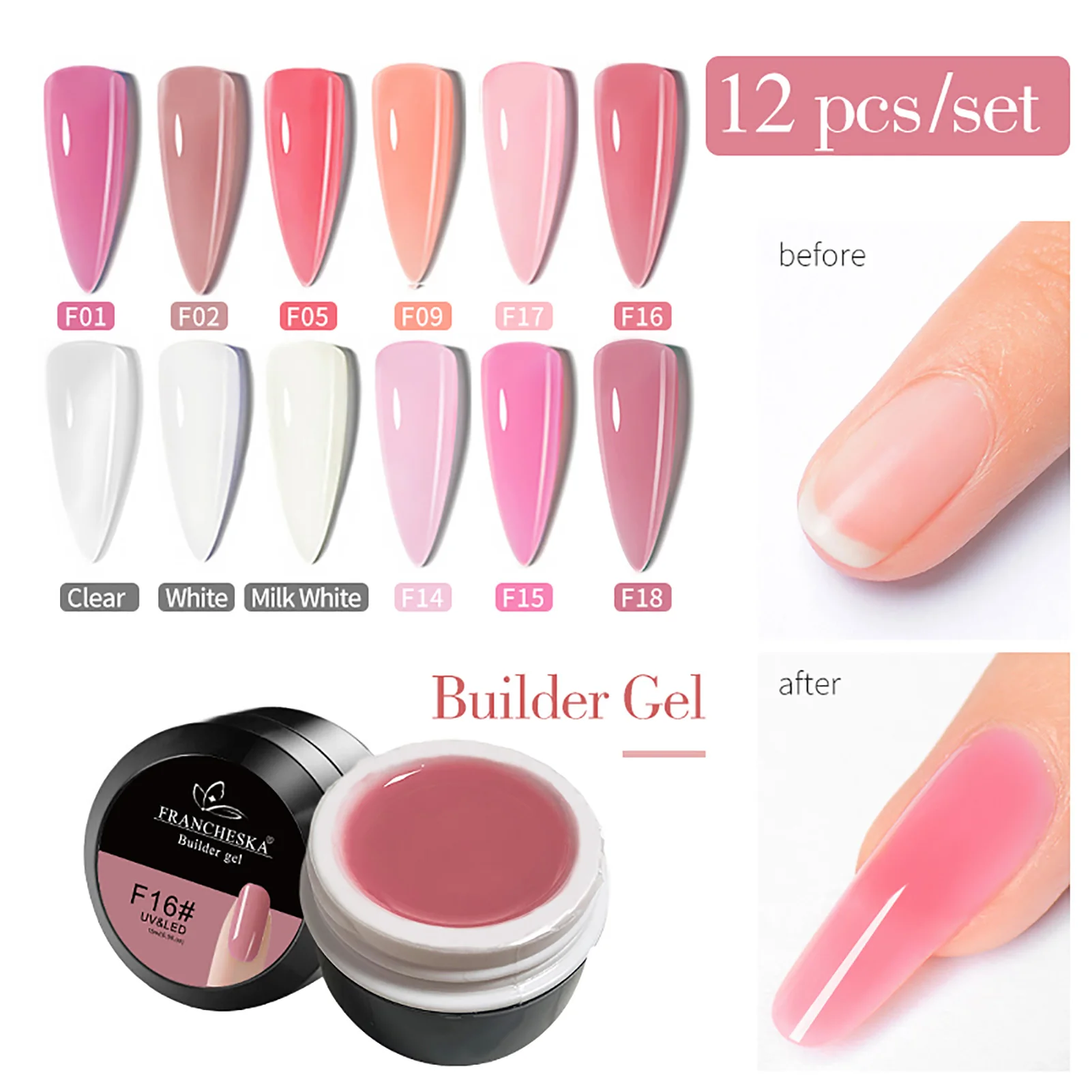

15 мл наращивание ногтей гель 12 Цветов Nail Art UV светильник ногтя продлить гель без запаха безопасный легко Применение