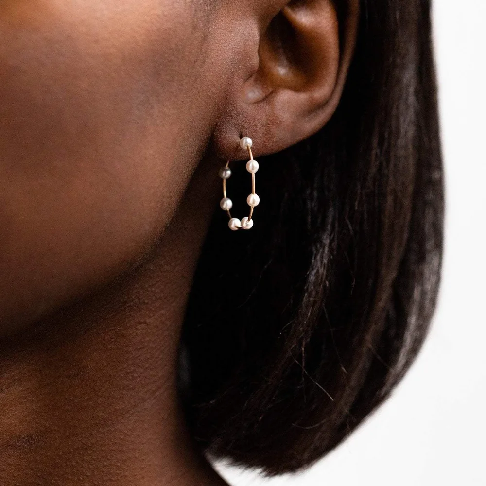 

Earrings for Women Girl Circle Pearls Earrings Thin Dangle Gold Elegant Wedding Women Accessories Jewelry Gift for Her