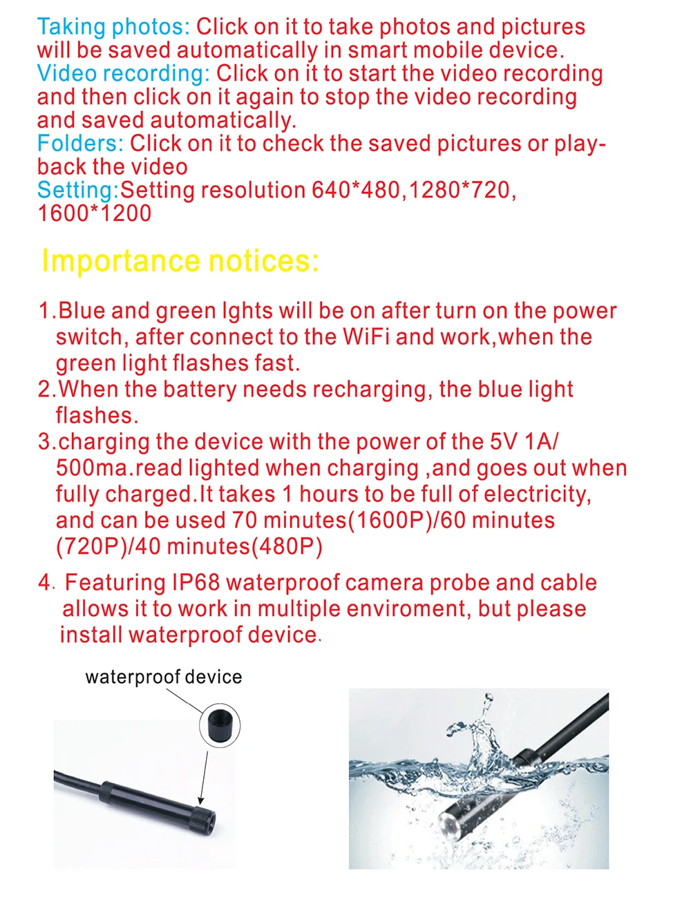 Wifi 8 мм 1200P 2m 5Mm10m полу-ригированный эндоскоп, бороскоп для исследований змея видео Гибкая камера для IOS Android обнаружения автомобиля