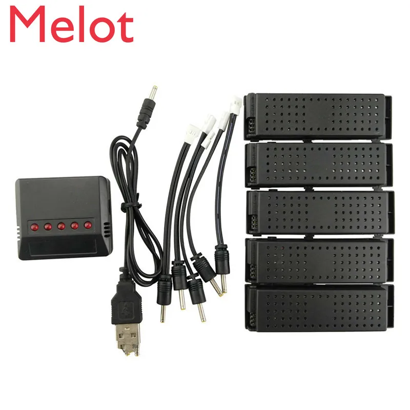 Аккумуляторная батарея XRY 5 шт. 3 7 в 500 мАч с зарядным устройством 1 для JJRC h47 F188WH F188W