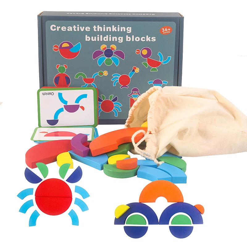 

Обучающие игрушки Монтессори для малышей, деревянные радужные игрушки-Конструкторы для обучения, подарок на Рождество