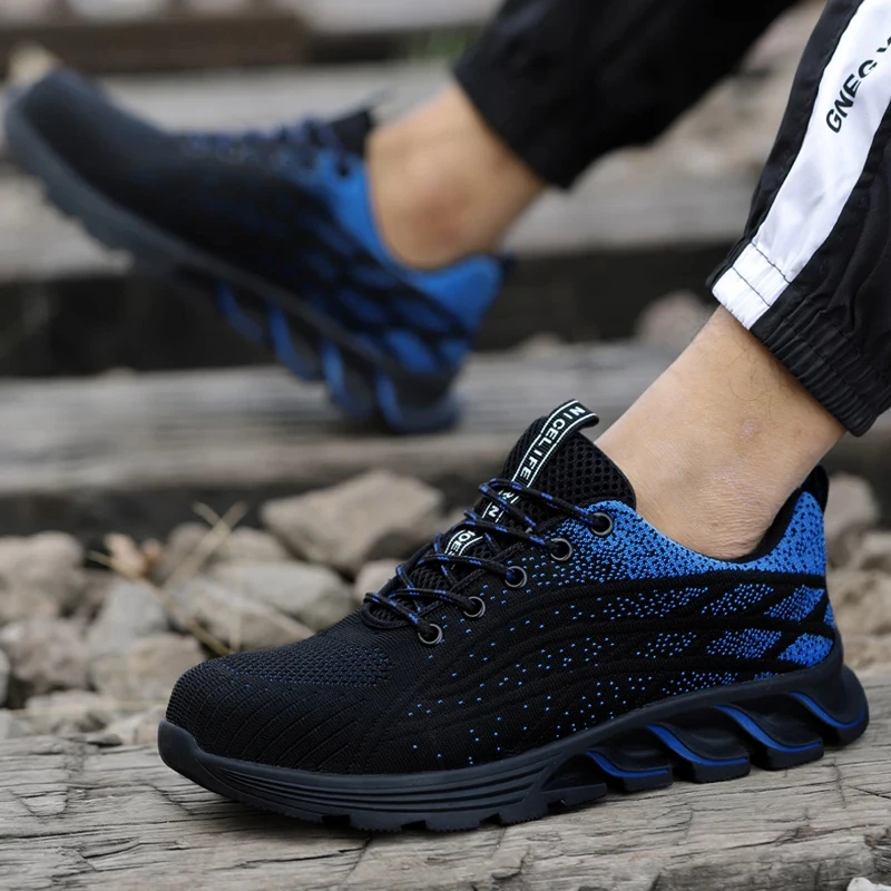 

Work Shoes Indestructible Men Safety Shoes Anti-smash Steel Toe Shoes Anti-puncture Work Boots Fashion Work Sneakers Footwear