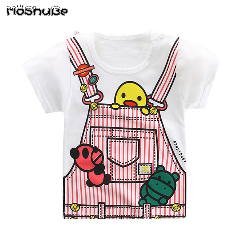 Футболка из хлопка для мальчиков и девочек милые детские футболки с коротким