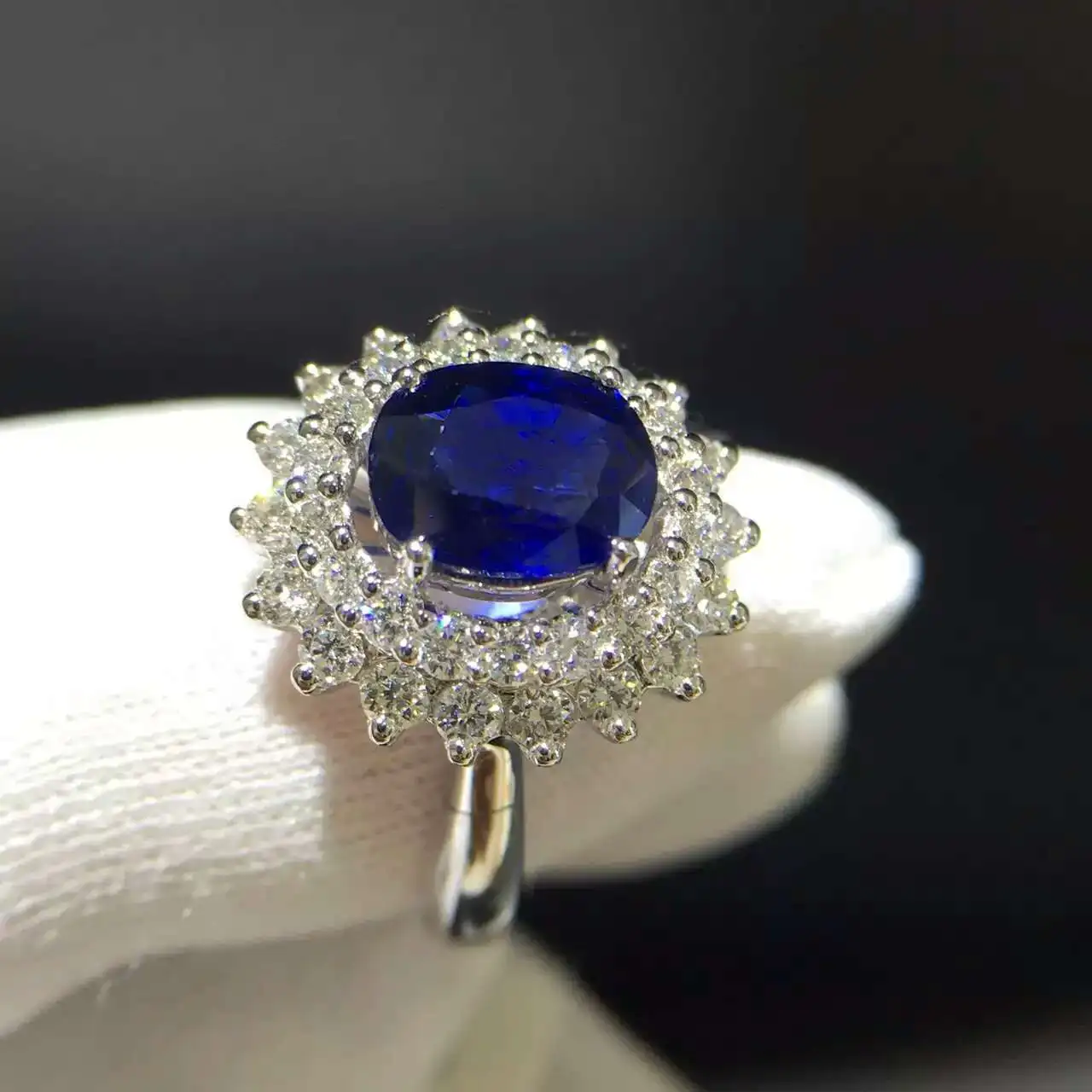 1.990ct+ 0.828ct 18K золото натуральный сапфир женское кольцо с алмазной установкой новое Изысканное Украшение на свадьбу обручальное кольцо