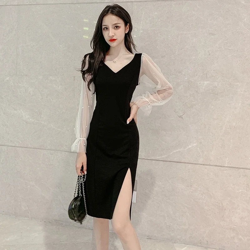 Соблазнительное женское мини платье новые модные осенние платья 2019 сетчатые