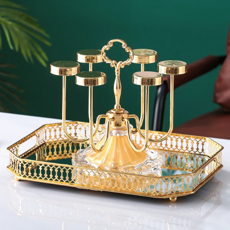 

European Creative Rotate cup rack tea cup drain Kitchen storage rack glass cup tray in living room upside down Bar drinkware