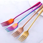 1 шт. Чай набор вилок Нержавеющаясталь маленькая вилка золото фруктовая Вилка десертная вилка для торт Snack черная вилка для салата мини вилки для торта Вечерние