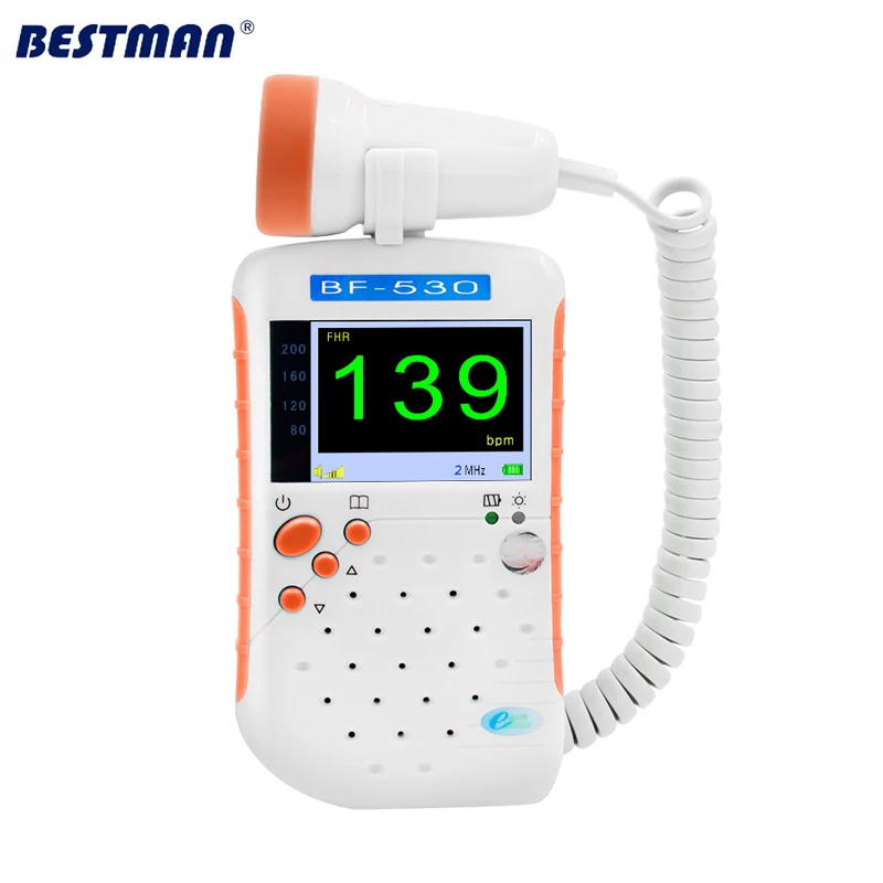 

Bestman Large LCD digital and wave display ultrasound fetal doppler with rechargeable battery BF-530