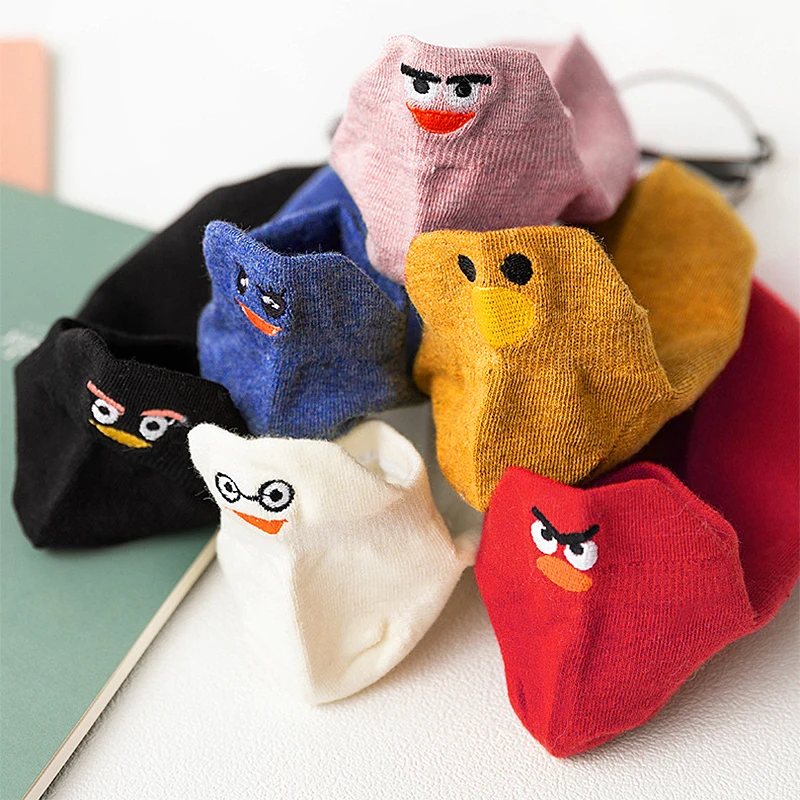 Размеры Большие размеры 35-42 женские носки Kawaii Happy Модные ботильоны забавные