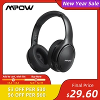mpow h19 ipo bluetooth 5 0 active noise cancelling headphones lightweight wireless headset cvc 8 0 mic 30hrs playing fast charge