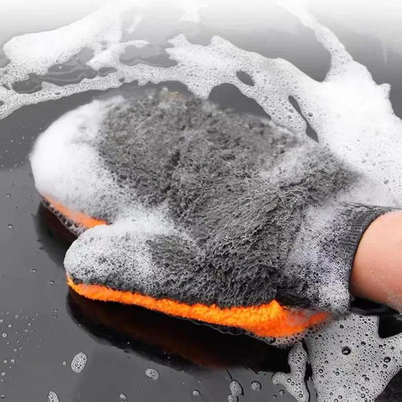 

Car Washing Gloves Coral Fleece Car Wash Microfiber Chenille Gloves Thick Car Cleaning Mitten Furniture Dust Cleaning Washer