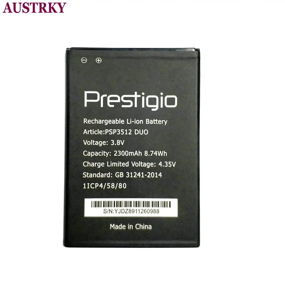 Новый 3 8 В 2300 мАч PSP 3512 Аккумулятор для Prestigio Muze B3 DUO 3512DUO мобильный телефон в