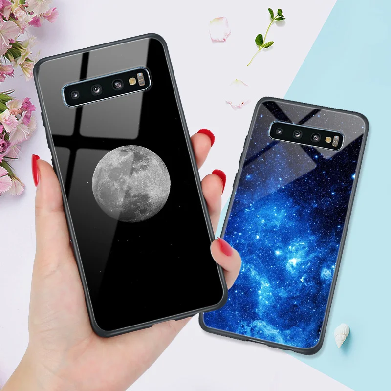 Глянцевый чехол Sea Moon для телефона Samsung Galaxy S8 Plus S9 S10 + Lite S10E S20 FE Ультратонкий Capa |