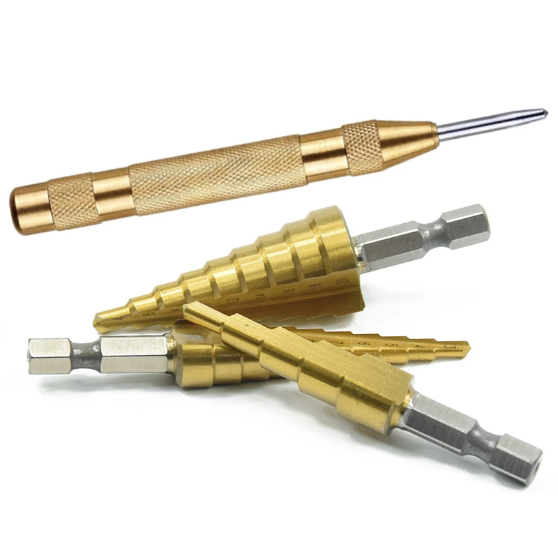 4 шт. HSS конусное ступенчатое сверло Набор для сверления отверстий резец