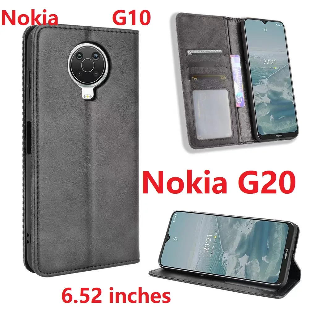 Чехол Кошелек из искусственной кожи для Nokia G10 G20 Магнитный чехол книжка с