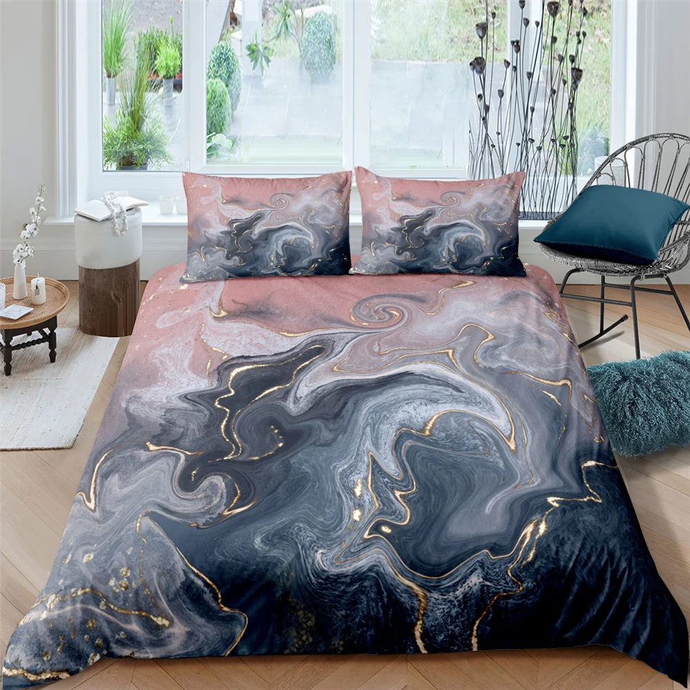 

2021 Galaxy Starry Sky 3D Bedding Sets Colorful Marble Print Duvet Cover with Pillowcase Set Queen King Twin Size Home Decor